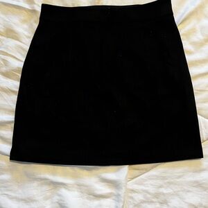 Faux Suede Black Women's Skirt